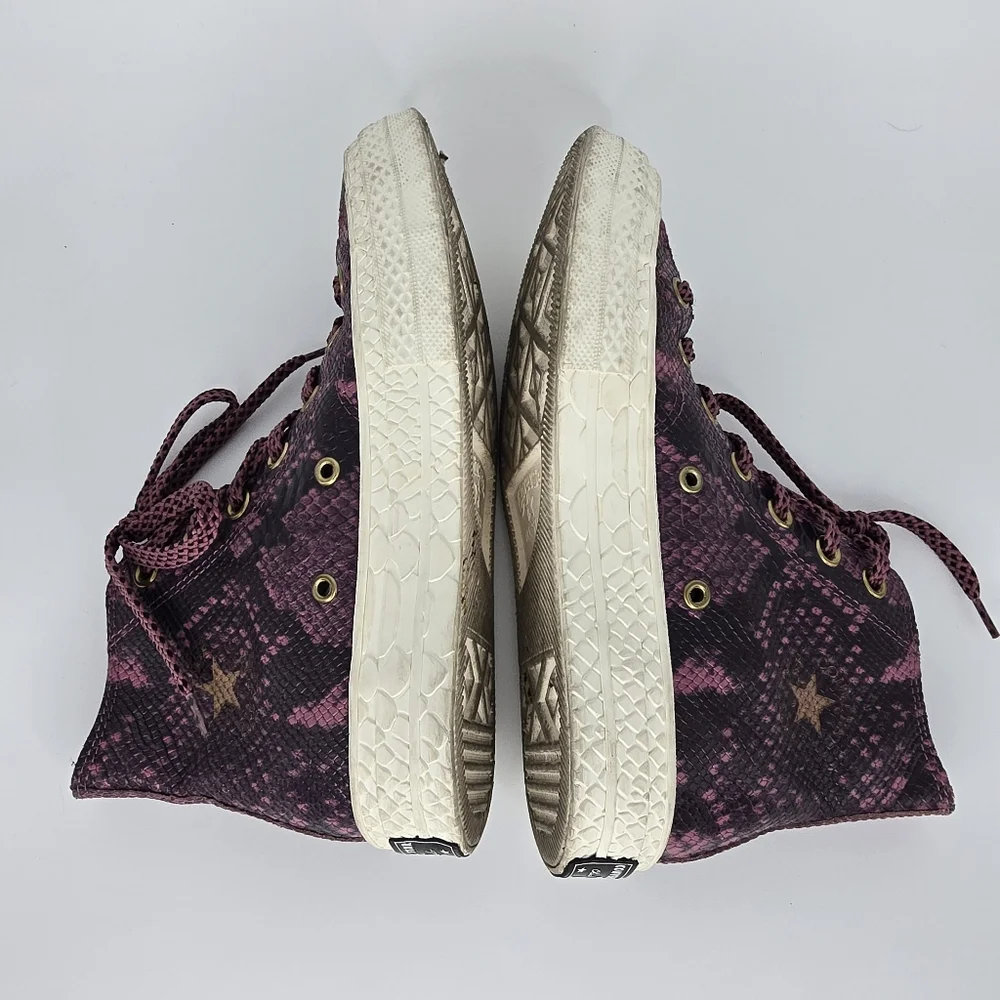 Converse chuck taylor high top sneakers purple black faux‎ snakeskin & texture 6 - Picture 6 of 10